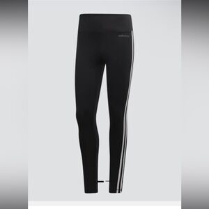 Adidas Women's Design 2 Move 3-Stripes High-Rise Long Tights Black